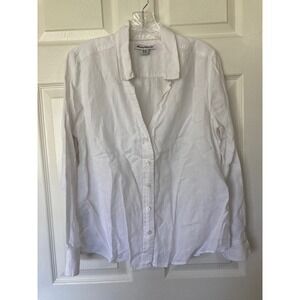 Tommy Bahama Shirt White Medium Linen Minimalist Resortwear Old Money Classic